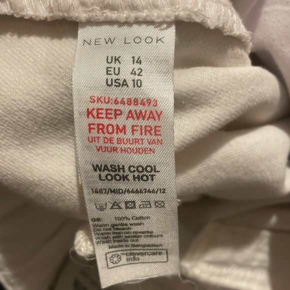 New Look High Rise Ovoid Shape White Denim Pants | Size 10 - Picture 13 of 13